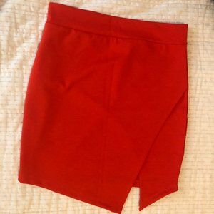 Red Skirt with Slit